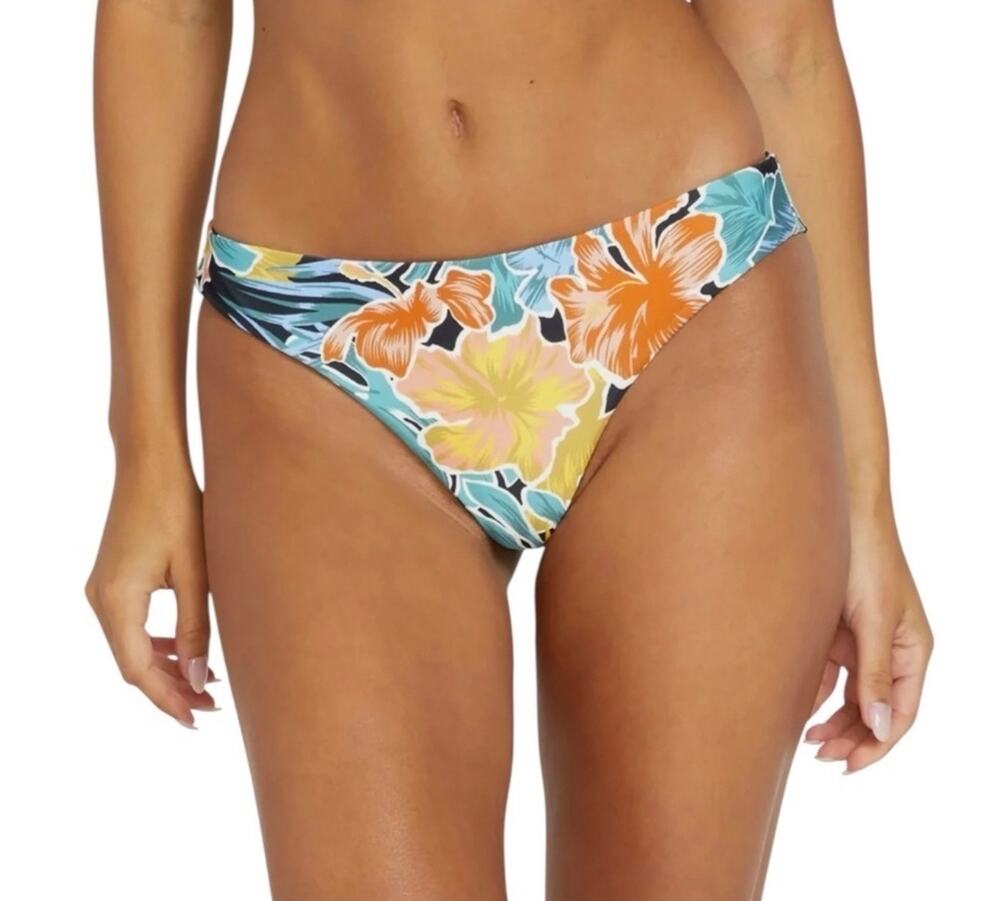 Volcom Bikini Bottom Size XS Take it Easy NEW Tropical Floral Cheeky Swim Surf
